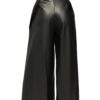 Faux Leather Wide Leg Pants Black