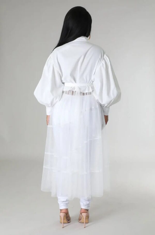 Tadiwa Long Sleeve Mesh Blouse White