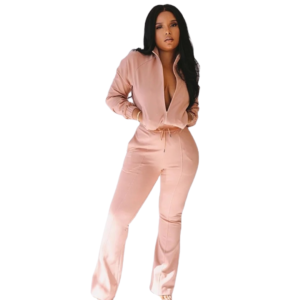 Bianca Two Piece Pants Set Sheer Blush Pink